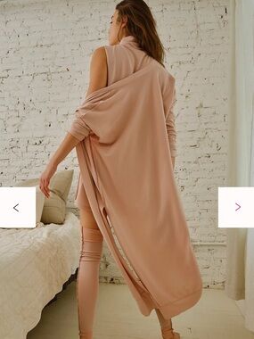 Free People Blush Pink Draped Long Robe